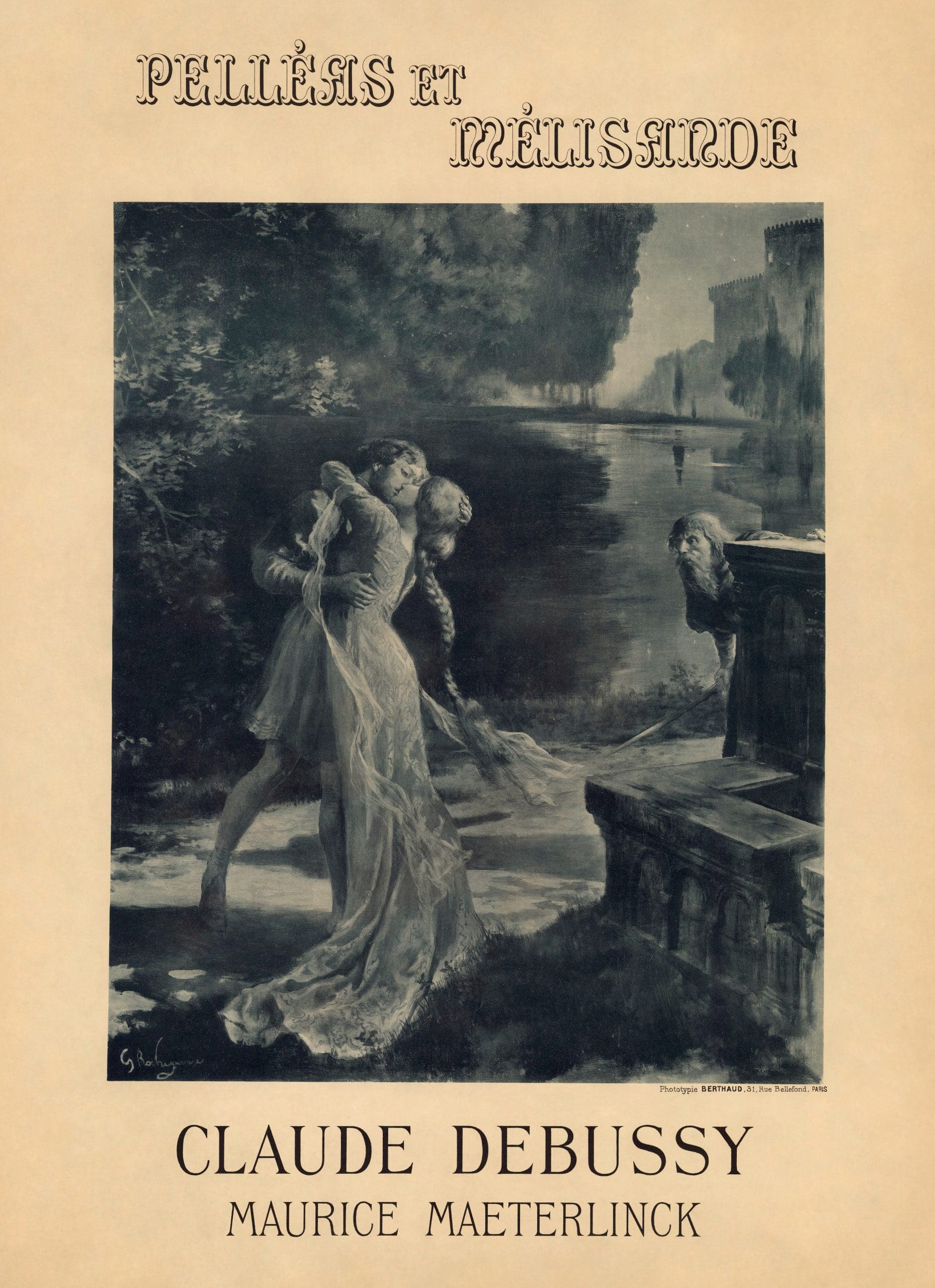 Georges Rochegrosse - Poster for the prèmiere of Claude Debussy and Maurice Maeterlinck's Pelléas et Mélisande.